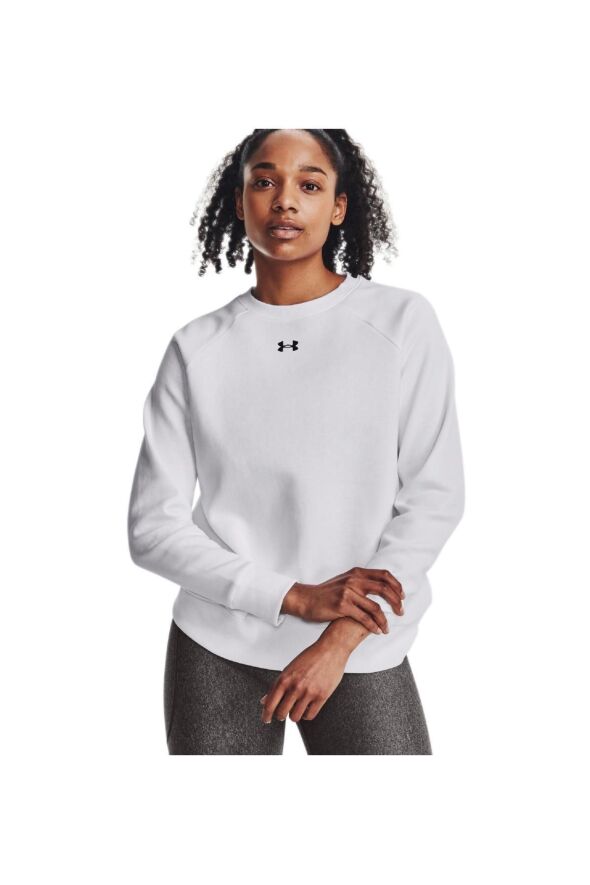 1379508 Ua Rival Fleece Crew Beyaz Kadın Sweatshirt - 4