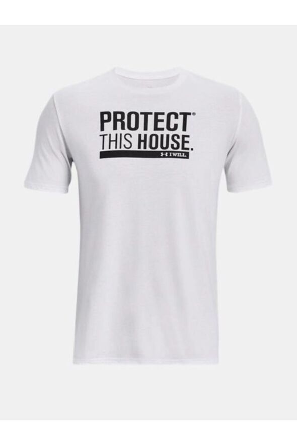 Beyaz Bisiklet Yaka T-Shirt UA PROTECT THIS HOUSE SS - 16