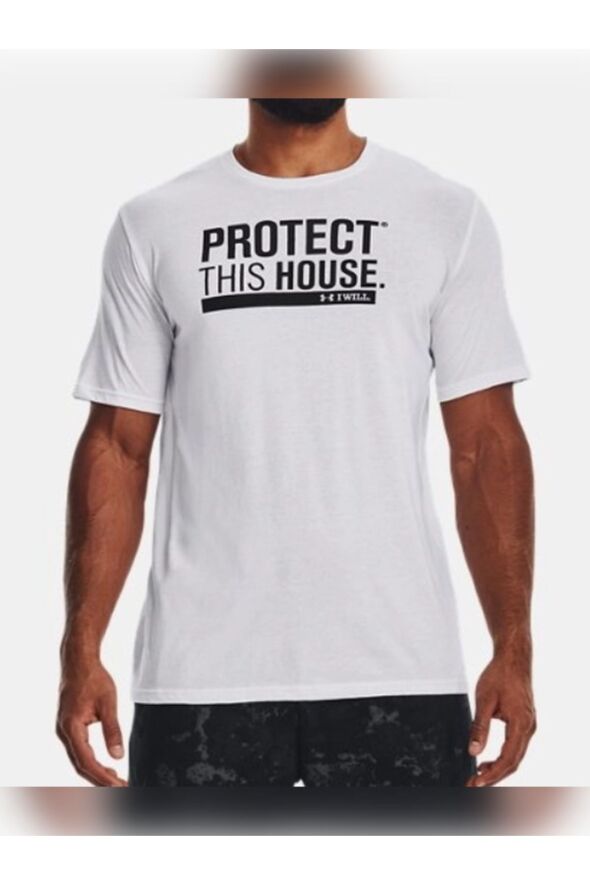 Beyaz Bisiklet Yaka T-Shirt UA PROTECT THIS HOUSE SS - 11