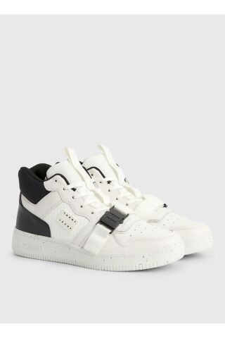 Beyaz Erkek Sneaker TJM BASKET LEATHER BUCKLE MID - 3