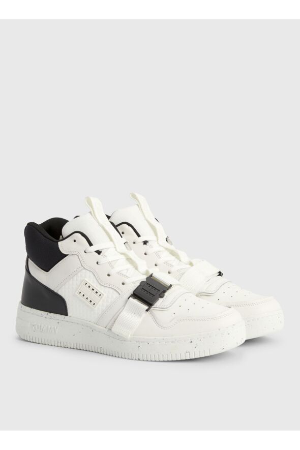 Beyaz Erkek Sneaker TJM BASKET LEATHER BUCKLE MID - 3