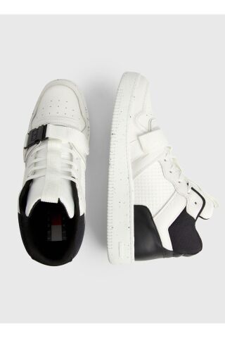 Beyaz Erkek Sneaker TJM BASKET LEATHER BUCKLE MID - 4