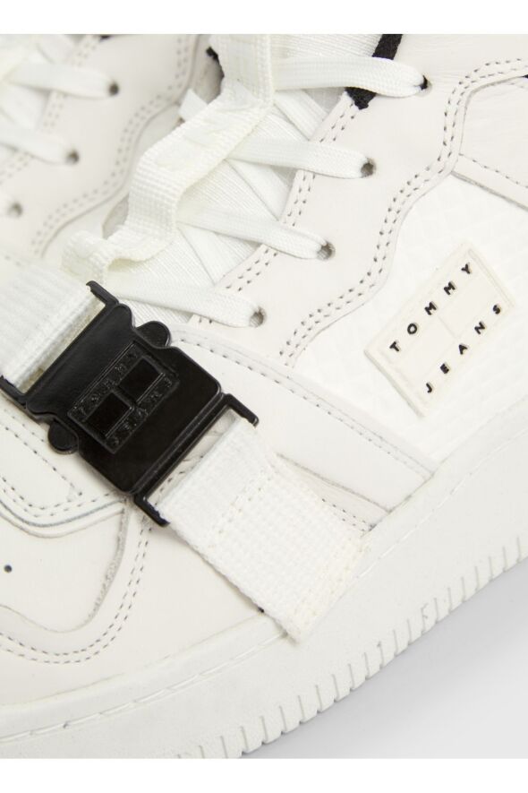 Beyaz Erkek Sneaker TJM BASKET LEATHER BUCKLE MID - 5