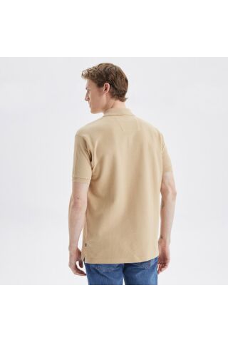 Erkek Bej Classic Fit Kısa Kollu Polo - 2