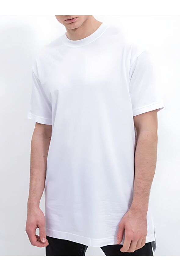 Erkek Beyaz Uzun T-Shirt J30J323152YAF - 40