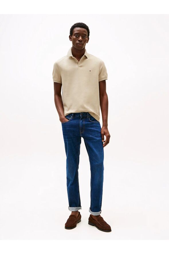 Erkek Dokuma Polo Yaka Kısa Kol Günlük Bej Polo Yaka T-Shirt MW0MW17770-RBT - 11