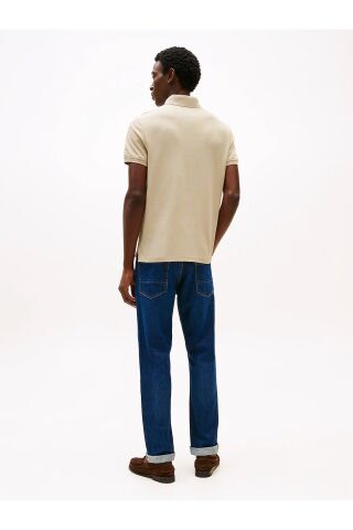 Erkek Dokuma Polo Yaka Kısa Kol Günlük Bej Polo Yaka T-Shirt MW0MW17770-RBT - Tommy Hilfiger