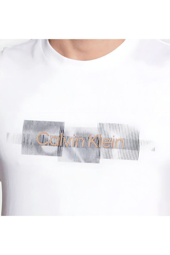 Erkek Logolu Bisiklet Yaka Kısa Kol Standart Beyaz T-Shirt K10K110799-YAF - 29