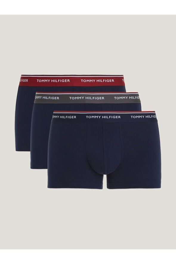 Erkek Marka Logolu Boxer Elastik Bantlı Pamuklu Günlük Kullanıma Uygun Lacivert 3lü Paket - 10