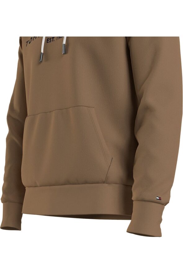 Erkek Marka Logolu Kapüşonlu Uzun Kollu Günlük Kullanıma Uygun Kahverengi Sweatshirt Mw0mw11599-gw8 - 4