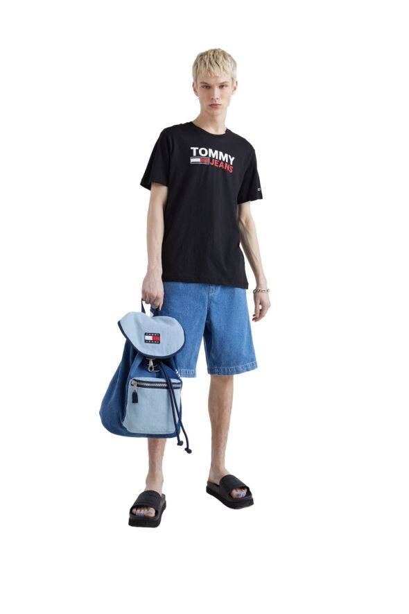 Erkek Marka Logolu Organik Pamuklu Bisiklet Yakalı Siyah T-shirt Dm0dm15379-bds - 26