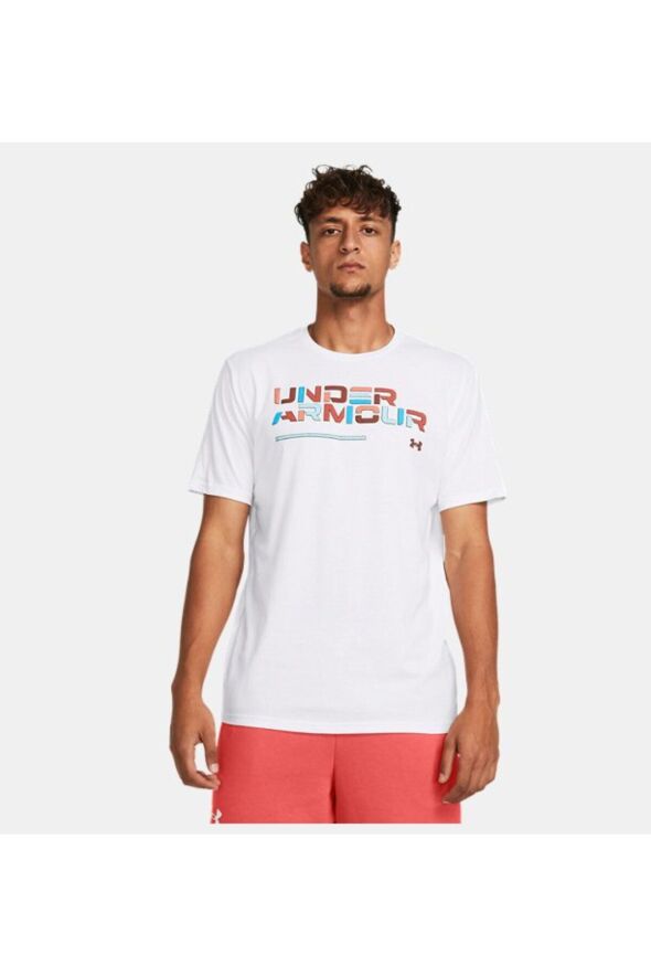 Erkek UA Colorblock Wordmark Kısa Kollu 1382829-100 - 4