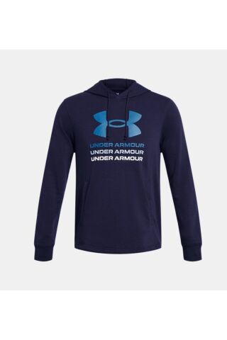 Erkek UA Rival Terry Graphic Kapüşonlu Üst 1386047-410 - Under Armour