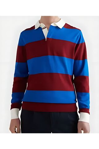 Polo Yaka Erkek Sweat Bordo Mavi - 24