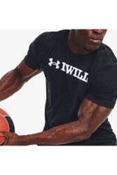 I Wll Erkek Siyah Günlük T-shirt - 152